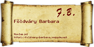 Földváry Barbara névjegykártya