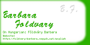 barbara foldvary business card