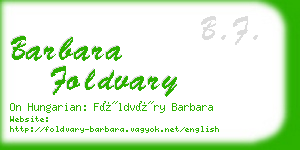 barbara foldvary business card